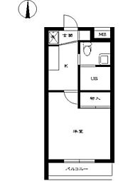 スカイコート品川御殿山EAST 1Kの間取図画像