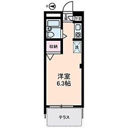 casa de rosa 1階ワンルームの間取り