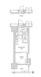 ブルックサイドレジデンス木場 1DKの間取図画像