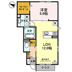ラ・ルーチェ 1LDKの間取図画像