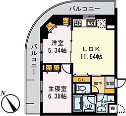 シャン・ピエール 2LDKの間取図画像