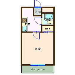 ドエル・フローラ2 ワンルームの間取図画像