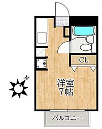 ガーデンハイム ワンルームの間取図画像