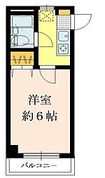 ラヴィル恒和 ワンルームの間取図画像