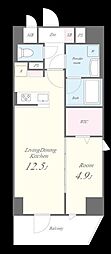 戸田市上戸田2丁目マンション 1LDKの間取図画像