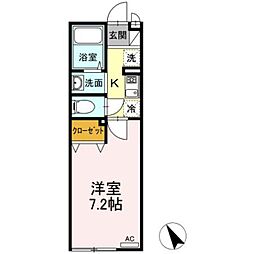 パークヒルズ白糸台 1Kの間取図画像