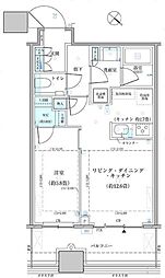 パークタワー勝どきサウス 1LDKの間取図画像