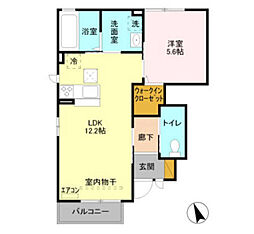 ラ・プリマーベーラB 1LDKの間取図画像