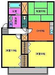 ユイ・アルブール1 3DKの間取図画像