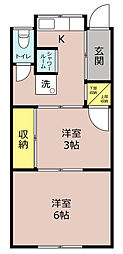 川本文化 2Kの間取図画像