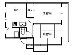 ミフジグロリアスマンション鶴瀬 2DKの間取図画像
