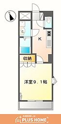 アムール・ミナト 1Kの間取図画像