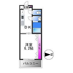 池田マンション 1DKの間取図画像