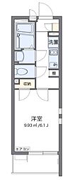 クレイノ栞 1Kの間取図画像