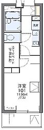 レオパレスフラッシュステージ 1Kの間取図画像