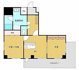 あらやしきビル 2DKの間取図画像
