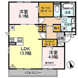 メルベーユ 2LDKの間取図画像