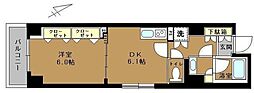 ブレシア銀座イースト 1DKの間取図画像