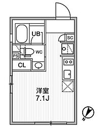 ASTILE幡ヶ谷 ワンルームの間取図画像