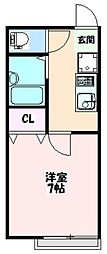 ハイツコート 1Kの間取図画像