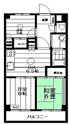 サンドミールさわらび 3DKの間取図画像