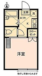 都営大江戸線 新江古田駅 徒歩3分の賃貸アパート 1階1Kの間取り