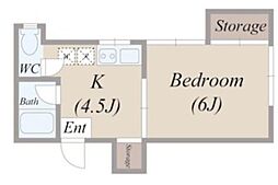 CourtyardHouse 1Kの間取図画像