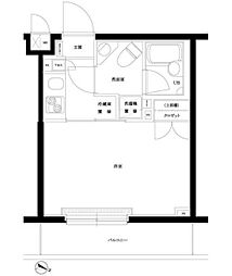 東急目黒線 西小山駅 徒歩6分の賃貸マンション 4階1Kの間取り