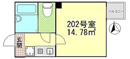 シャンテ四つ木駅前 ワンルームの間取図画像