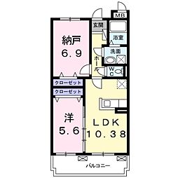 フェリーチェ 2LDKの間取図画像