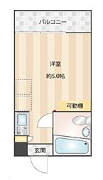 パステル小山 ワンルームの間取図画像