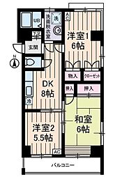 サンマリノ 3階3DKの間取り