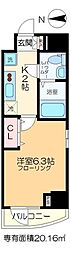 REGALIZ北千住 1Kの間取図画像