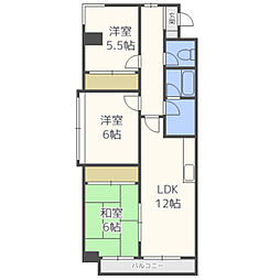 グランディ野間 3LDKの間取図画像