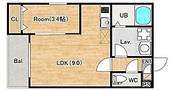 ジーメゾン松戸五香ピュール 1LDKの間取図画像