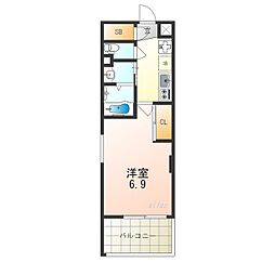 Luxe塚口 1Kの間取図画像