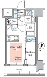 アーバネックス千代田淡路町 1DKの間取図画像
