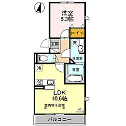 匠乃館B 1LDKの間取図画像