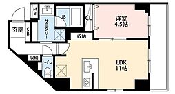 ミルーナヒルズD駒込 1LDKの間取図画像