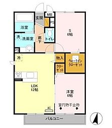 エクセル弐番館 1LDKの間取図画像
