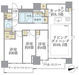 ブリリア早稲田鶴巻町 3LDKの間取図画像