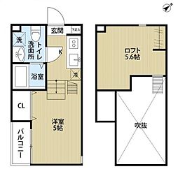 パーリッシィ稲毛 1階ワンルームの間取り
