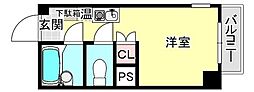 ルエメゾンロワール西公園2 ワンルームの間取図画像