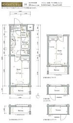 スカイコートルアナ御殿山 1Kの間取図画像