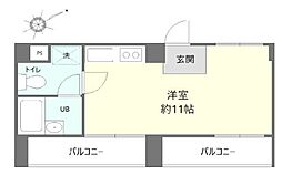 セブンスターマンション第5五反田 ワンルームの間取図画像
