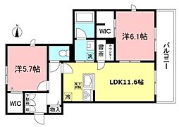 Maison<ef> 2SLDKの間取図画像