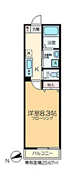 グランドール亀有5 1Kの間取図画像