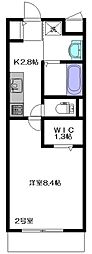 プリムローズ・アレー 1Kの間取図画像