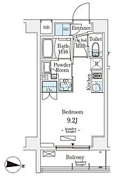 メゾン・クロイゾン ワンルームの間取図画像