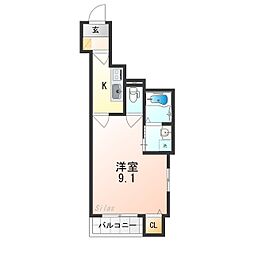 近鉄大阪線 弥刀駅 徒歩3分の賃貸アパート 3階1Kの間取り